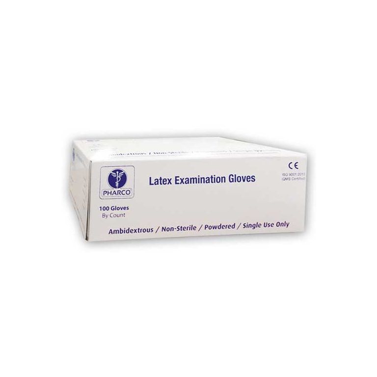 Gants d'examen latex poudrés : PHARCO